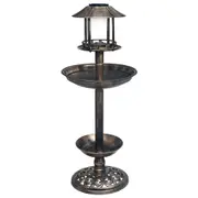 Decorative Birdbath with Solar Powered LED Lights Plastic vidaXL