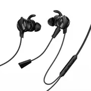 GAMO H15 3.5mm Wired Control Earphone HiFi Stereo Gaming Headphone with Dual Mic BLACK COLOR