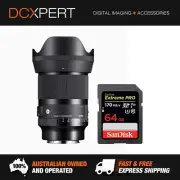 SIGMA 35MM F/1.4 DG DN ART LENS FOR SONY E-MOUNT (4303965) + BONUS SD CARD