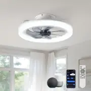 Orison Smart Ceiling Fans with Lights, 20'' Low Profile Ceiling Fan with Remo...