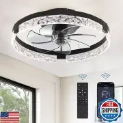 ZMISHIBO Ceiling Fans with Lights and Remote, 18 Inch Flush Mount Fan Light,