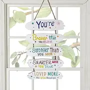 Positive Affirmations Wall Decor | Wooden Emotion Support Wall Art | Educational Kids Room Wall Art Decor, Inspirational Wall Wood Sign For Homeschool Classroom