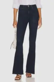 $228 7 For All Mankind Womens Blue High Rise Skinny-Bootcut Jeans Pants Size 25