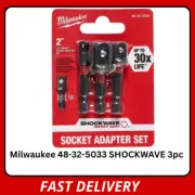 Milwaukee SHOCKWAVE 1/4” Impact Hex Shank Socket Adapter Set, 3-pc, 48-32-5033