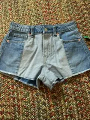 Girl's Gap High Rise, Patchwork, Denim Shortie Shorts Size 14,16 NWT