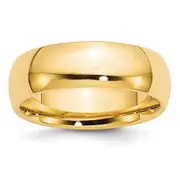 Solid 14K Yellow Gold 7mm Comfort Fit Men's/Women's Wedding Band Ring Size 5.5