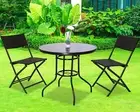 3PC Outdoor Setting Rattan Round Table & Chairs AU Stock Fast Ship ⚡
