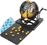 Hellery Family Bingo Lotto Game, Lucky Ball Machine, Professional Bingo Set Fortunate Number for Travel Festivals Entertainment Game,