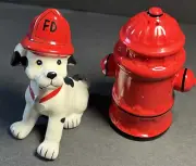 Dalmatian Dog Fire Hydrant Salt Pepper Shakers Appletree Design Fire Dept Mascot