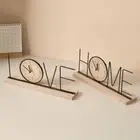 Wood Letters Iron Craft Clock Iron Bedside Clock Ornament Home Decoration