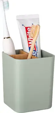 Bamboo Toothbrush Holder for Bathrooms, 3 Slots Kids Toothbrush and Toothpaste H