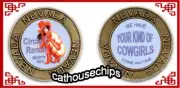 Famous Circle C Ranch Beatty NEV. Brothel Cowgirl Brass Cat House Brass Coin