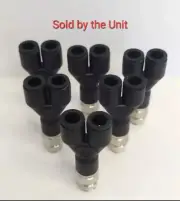 Legris 1/4 OD - 1/8 NPT Push On Male Y Fitting for Boost controller selenoide
