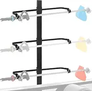 Weed Eater Rack for Open Trailer, 3 Place Trimmer Rack Lockable Weedeater Rack for Trailer Landscape Truck Wall Mounted Holder Lawn Equipment Accessories, Heavy Duty Weed Wacker Rack with 3 Locks