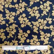 Quilting Patchwork Sewing Fabric Black Gold Floral 50x55cm FQ