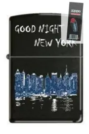 Zippo 2269 good night new york DISCONTINUED Lighter + FLINT PACK
