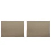 2x 4pc Belle Chambray Cotton Placemat Set 48x33cm Rect Table Protector Charcoal