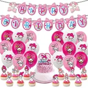 Melody Theme Party Decorating Set Birthday Banner Cake Cupcake Toppers Balloons