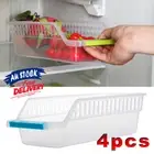 4x Plastic Refrigerator for Drink Container Organizer Eggs Icebox Storage Box