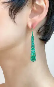 [Nak Armstrong] Large Oars 20K Rose Gold Emerald Earrings