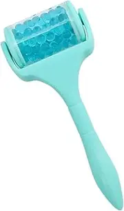 Healeved 1PC Portable Facial Ice Massage Roller with Green Handle and Random Color Beads Face Lifting Tool for Women Convenient Skin Beautifier for Home and Travel Use Random Color