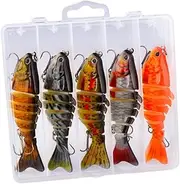 Aymzbd Set of 5 Fishing Lures with Hooks, Bionic Swim Baits for Various Waters