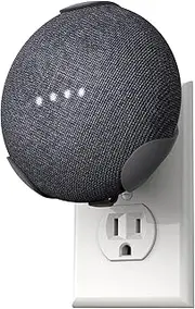 PowerClip Outlet Mount for Google Nest Mini (Charcoal), Speaker Wall Hub for 2nd Generation Google Nest Smart Home Devices, Space Saving, Uses One Outlet Only, Great for Mounting Google Mini Speaker