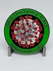 2021 Operation Global FUBAR -Glowing- Challenge Coin - Essential Worker Cluster Enduring Clusterfuck