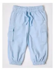 [Sprout] Knit Cargo Trackpants in Light Blue