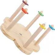 YARNOW Wooden Bird Perch Stand for Parrots Animals Rotatable Ferris Wheel Design Durable Safe Material for Balance Training Interactive Play