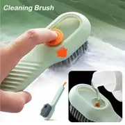 Cleaning Brush Oft Bristled Liquid Shoe Cleaning Brush Long Handle Shoe Clothes Board Brushes Household Cleaning Tools(1 Pack)