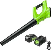 Greenworks 24V Cordless Leaf Blower – Lightweight & Powerful Axial Blower, Up to 161 km/h Air Speed, 9.4 m³/min Air Volume – Including 4ah Battery & Charger