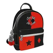 Suicide Squad Live Fast Die Clown Harley Quinn Backpack Red/Black One Size