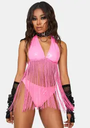 Sweet Double Shot Fringe Bra Top