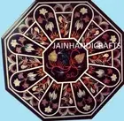 30" black Marble sofa center Table Top Floral Art Inlay Kitchen Side Table