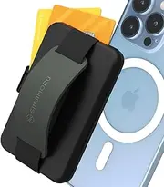 Sinjimoru for MagSafe Wallet, Secure Hard Lock Magnetic Card Holder as a MagSafe Stand and MagSafe Grip for iPhone 16 15 14 13 12. M-Card Zip Olive Grey