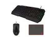 3-in-1 Gaming Keyboard Mouse Pad Set Backlit Rubber Dome Keyboard 3600DPI Mouse
