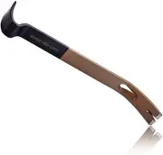 Tools 15" Flat Pry Bar Crowbar, Curved Rocker Head, Teardrop Nail Puller, High-C