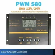 80A MPPT+PWM Solar Panel Regulator Charge Controller LCD Regulator USB Charger