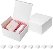 Mcfleet Gift Boxes with Lids 10x10x5 Inches 10 Pack Bridesmaid Proposal Boxes White Cardboard Gift Box for Presents, Craft Boxes for Christmas, Wedding, Graduation, Holiday, Birthday Gift Packaging