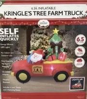 Kringles Tree Farm Truck 6.5 FT Airblown Inflatable Christmas Decoration LED NEW