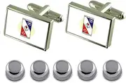 [Select Gifts] Shirt Dress Studs Coronel Fabriciano City Minas Gerais State Flag Cufflinks
