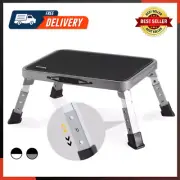 3 Levels Adjustable Folding Step Stools for Adults, Sturdy Metal RV Step Stool
