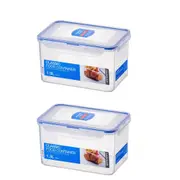 2x Locknlock 1.9L Airtight Classic Rect Food Storage Container Organiser Clear