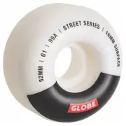 GLOBE SKATEBOARD WHEEL G1 STREET 52MM 99A WHITE BLACK BAR