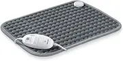 Beurer HK Comfort Cosy Heat Pad - Grey, Extra-soft surface, Breathable, Fast heating with 3 temperature settings, Machine-washable
