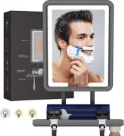 LED Fogless Shower Mirror for Shaving - Heated Fog Free, 360° Adjustable