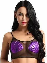 [GRRKDFQ] Women's Erotic Costumes Spaghetti Straps See Through Mesh Camis Vest
