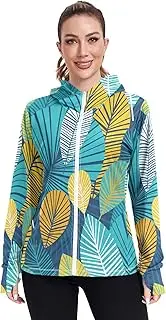 [Caihoyu] Women Hoodies With Zipper Quick Dry Camping T-Shirt UPF 50+ Protection