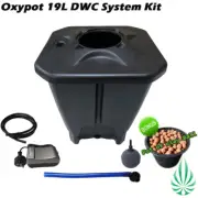 Hydroponics IWS Oxypot 19L Oxy Pot DWC System Bubble Bucket Kit Inc Clay Pebbles